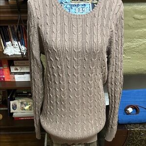 St. John's Bay Women's Taupe Cable Knit Sweater
